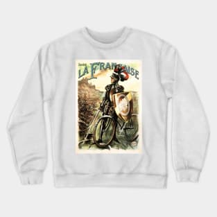 La Francaise French Cycles Knight on Bicycle Vintage Advertisement Crewneck Sweatshirt